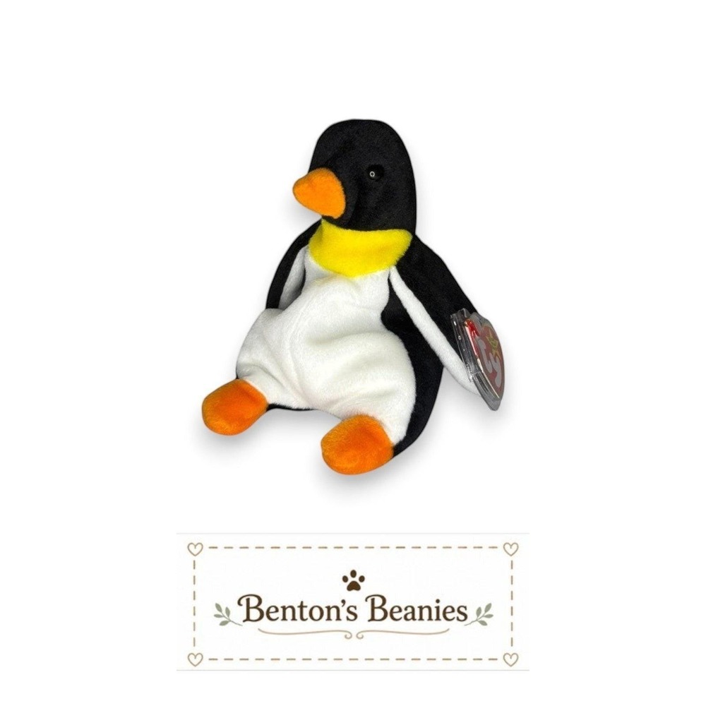 Waddle the Penguin Ty Beanie Baby | Snowy Waddler 🐧 | Mint Heart Tag ⭐